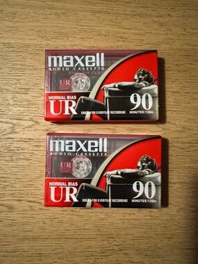 2 sealed Maxell Blank Audio Cassettes